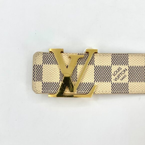 Louis Vuitton Color-Block Logo Buckle Checkered Pattern Leather Belt - Picture 6 of 9